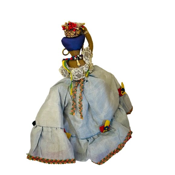 Vintage Handmade Cloth 2 Dolls In One Reversible Dress 9" Collectible Decor Toy - Picture 14 of 16